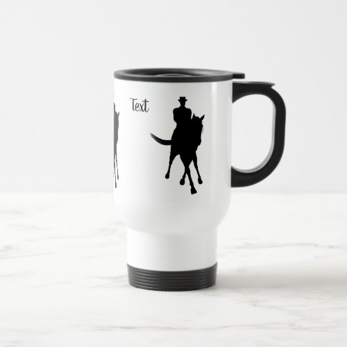 Dressage Horse And Rider Silhouette Personalized  Travel Mug