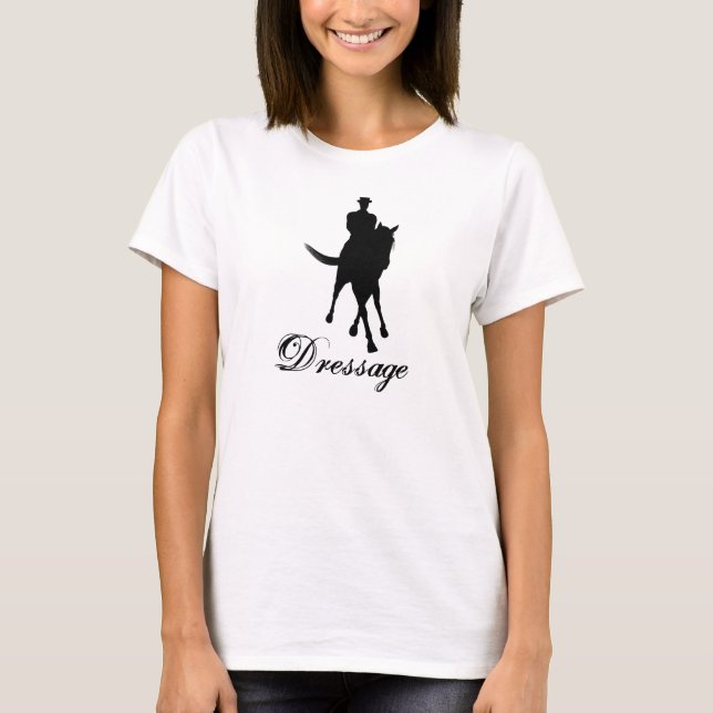 Dressage Horse And Rider Silhouette T-Shirt (Front)