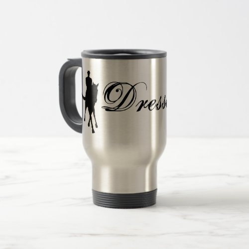 Dressage Horse And Rider Silhouette Travel Mug