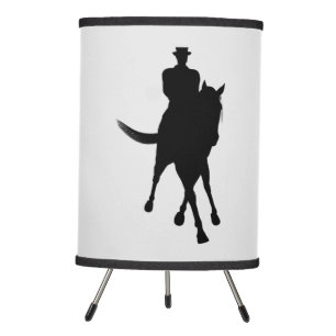 Dressage Horse And Rider Silhouette Tripod Lamp