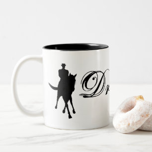 Dressage Horse And Rider Silhouette Two-Tone Coffee Mug