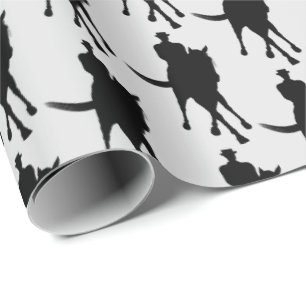 Dressage Horse And Rider Silhouette Wrapping Paper