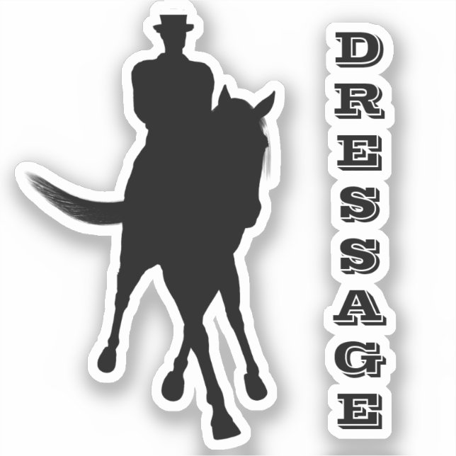 Dressage Horse And Rider   Sticker (Front)