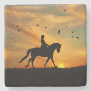 Dressage Horse and Rider Stone Coaster