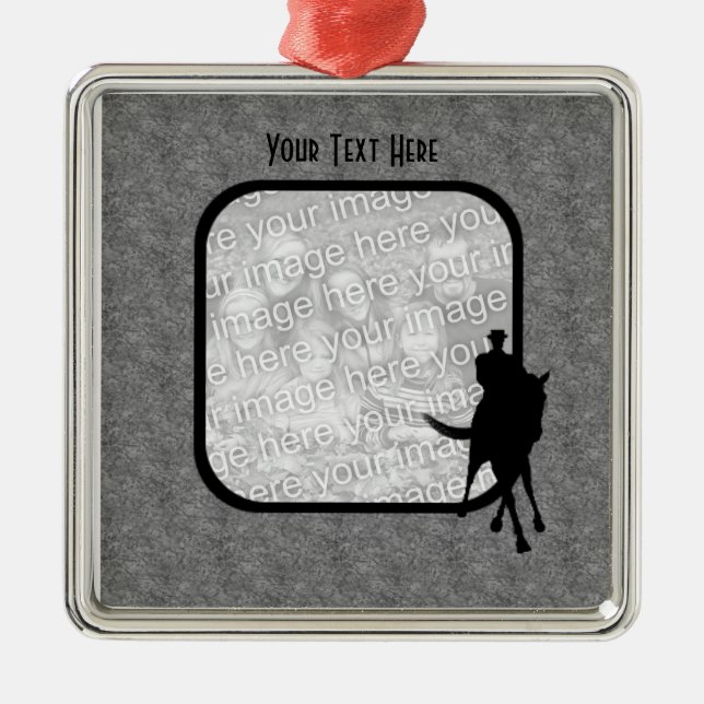 Dressage Horse And Rider Your Photo Metal Ornament (Front)