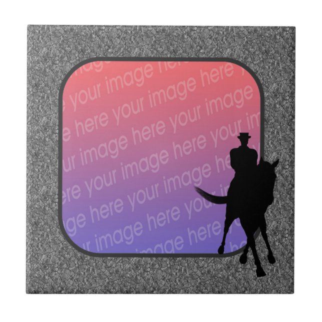 Dressage Horse And Rider Your Photo Tile (Front)