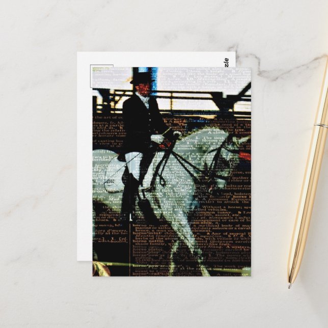 Dressage Horse Art Postcard (Front/Back In Situ)
