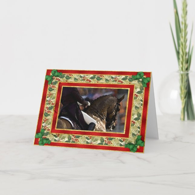 Dressage Horse Blank Christmas Card (Front)