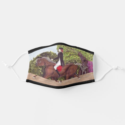 Dressage Horse English Style Riding Adult Cloth Face Mask (Front, Unfolded)