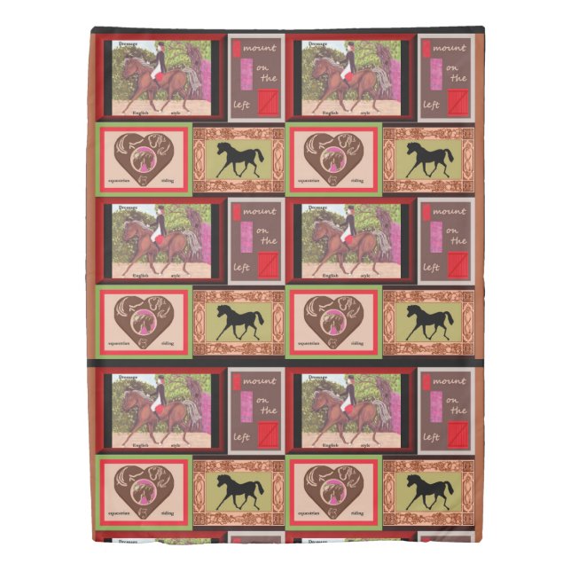 Dressage Horse English style riding duvet cover (Front)