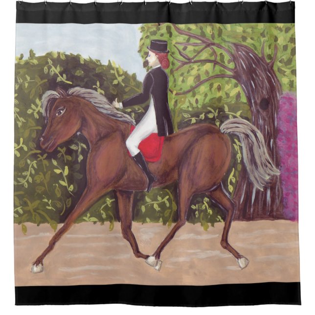 Dressage Horse English style riding shower curtain (Front)