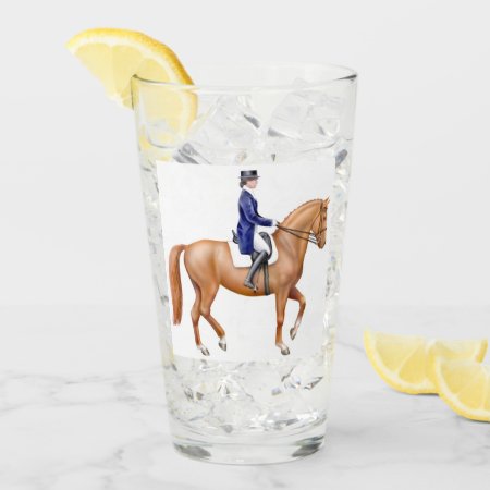 Dressage Horse Equestrian Glass Tumbler