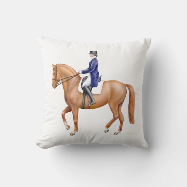Dressage Horse Equestrian Pillow (Front)