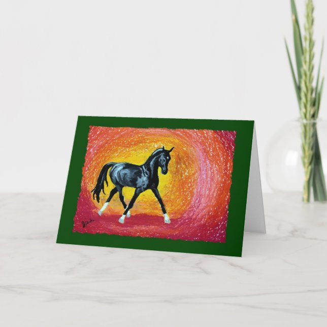 Dressage Horse Holiday Christmas Card (Front)
