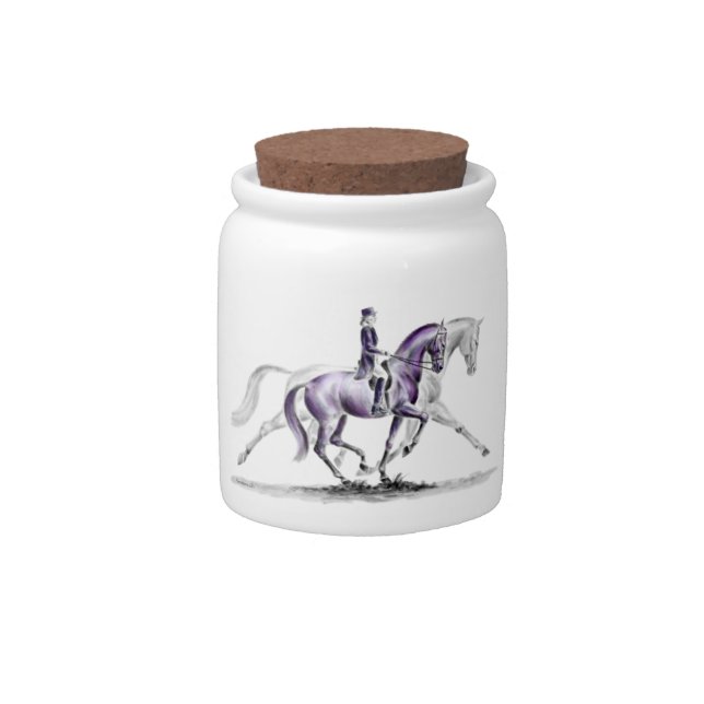 Dressage Horse in Trot Piaffe Candy Jar (Front)