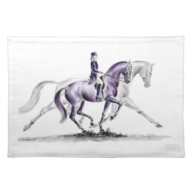 Dressage Horse in Trot Piaffe Cloth Placemat (Front)