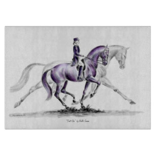 Dressage Horse in Trot Piaffe Cutting Board