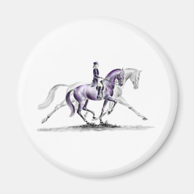 Dressage Horse in Trot Piaffe Magnet (Front)