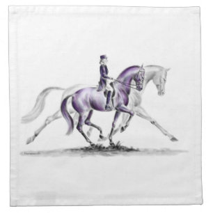Dressage Horse in Trot Piaffe Napkin