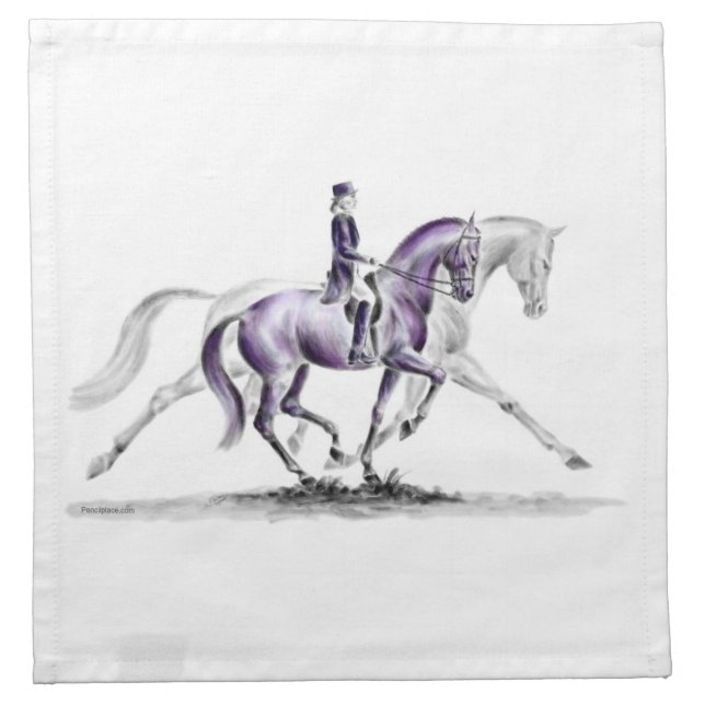 Dressage Horse in Trot Piaffe Napkin (Front)