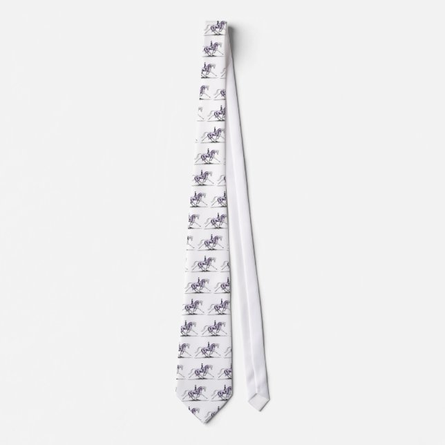 Dressage Horse in Trot Piaffe Neck Tie (Front)