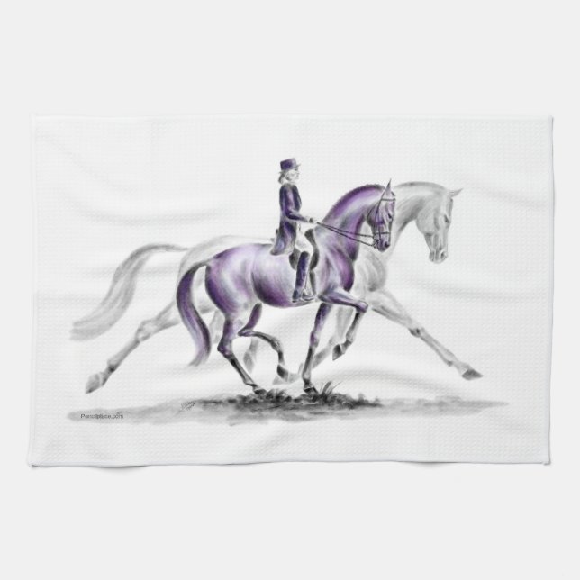 Dressage Horse in Trot Piaffe Towel (Horizontal)