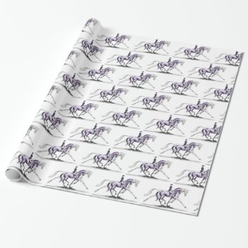 Dressage Horse In Trot Piaffe Wrapping Paper by KelliSwan at Zazzle
