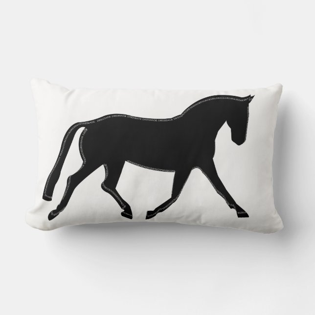 Dressage Horse Lumbar Pillow (Front)