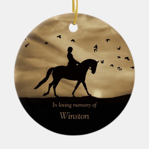 Dressage Horse Memorial Tribute Dressage Sympathy Ceramic Ornament