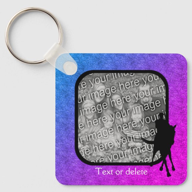 Dressage Horse Photo Template Personalized  Keychain (Front)