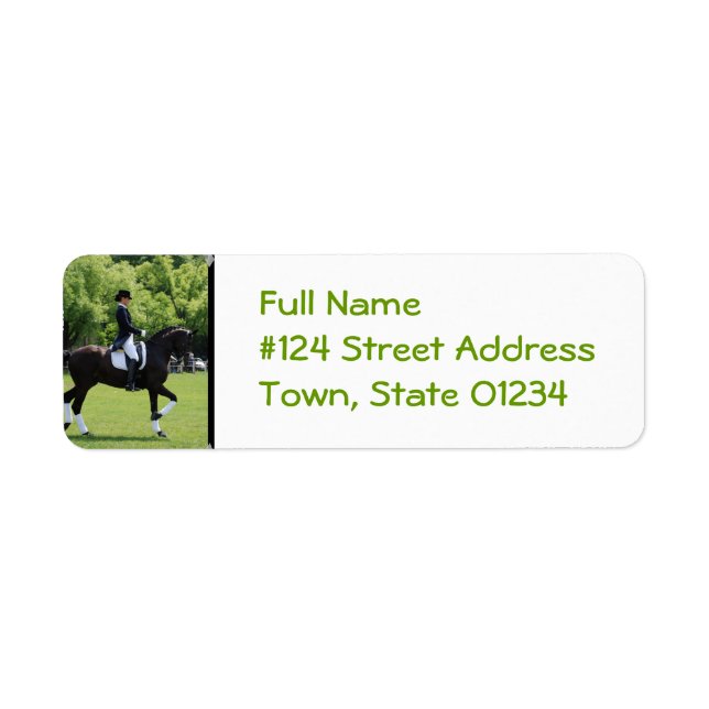 Dressage Horse Return Address Label (Front)