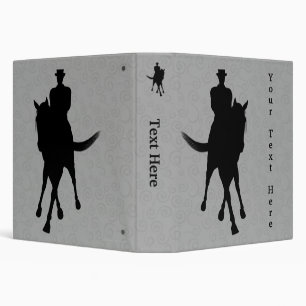 Dressage Horse Rider Black Personalized 3 Ring Binder