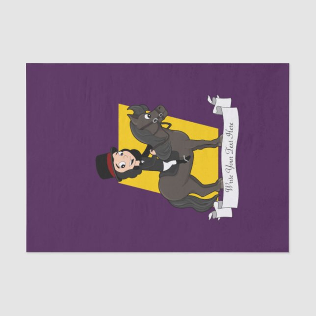 Dressage horse rider cartoon tissue paper (Front)