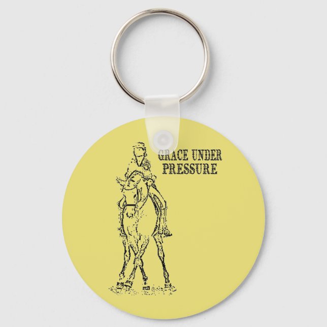 DRESSAGE HORSE & RIDER - GRACE UNDER PRESSURE KEYCHAIN (Front)
