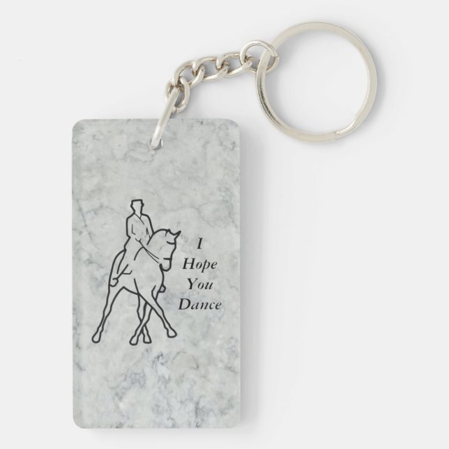 Dressage Horse & Rider - Half Pass Keychain (Back)
