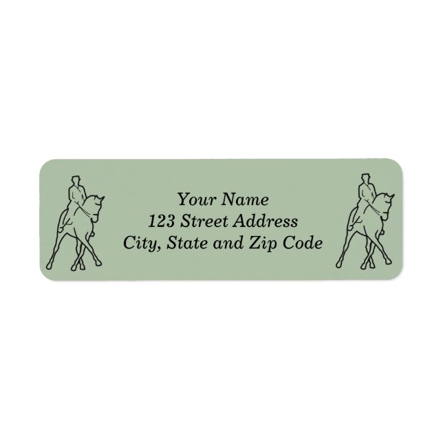 Dressage Horse & Rider - Half Pass Label (Front)
