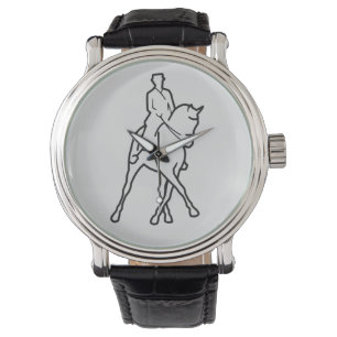 Dressage Horse & Rider - Half Pass Line Art Watch