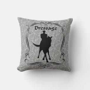 Dressage Horse Rider Silhouette Throw Pillow