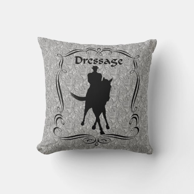 Dressage Horse Rider Silhouette  Throw Pillow (Front)