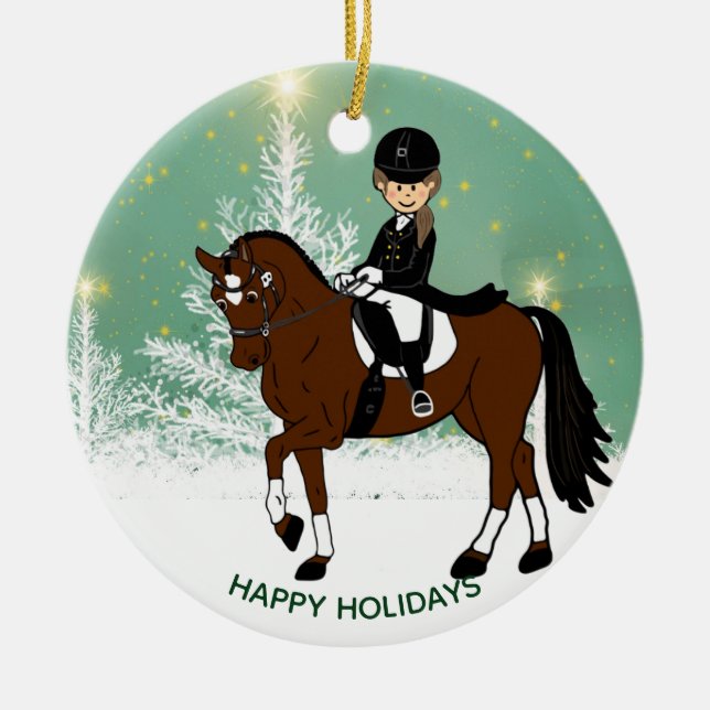 Dressage Horse Rider Xmas Decoration Personalized (Front)
