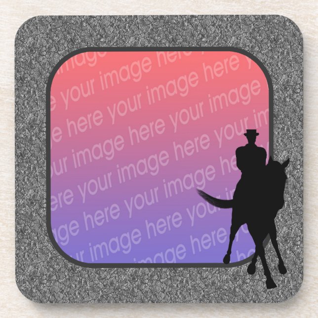 Dressage Horse Rider Your Photo Coaster Set (Front)