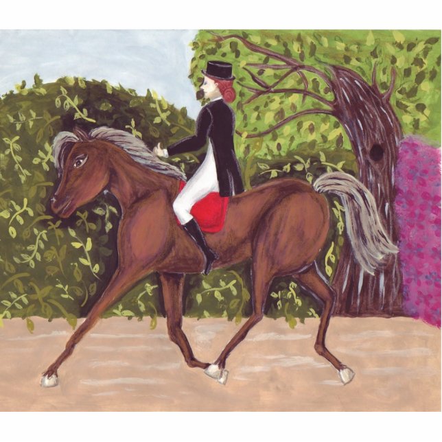 Dressage Horse Riding Sculpture Brooch Pin (Front)