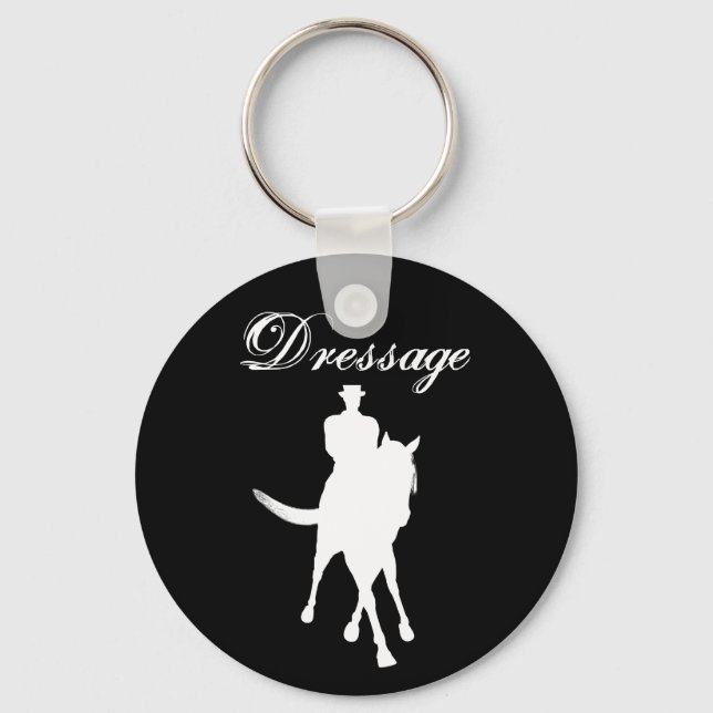 Dressage Horse Silhouette Keychain (Front)