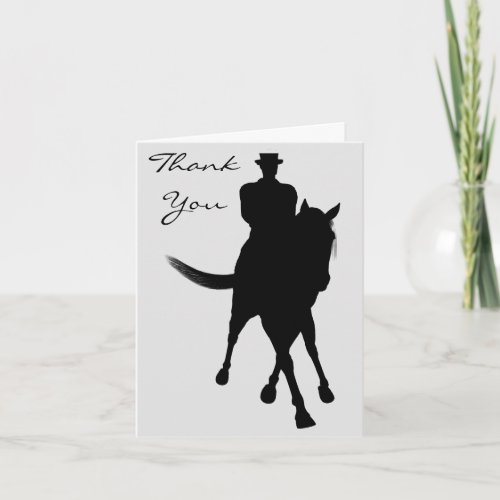 Dressage Horse Silhouette Thank You Note Card