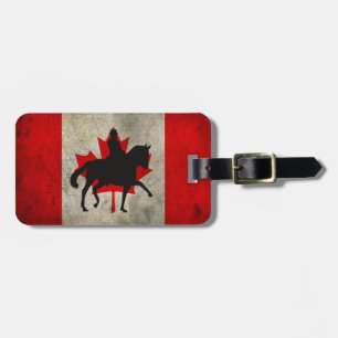Dressage Horse with Canadian Flag Patriotic Luggage Tag