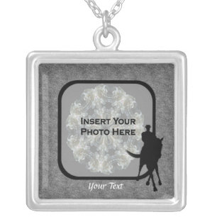 Dressage Horse Your Photo Personalized Silver Plated Necklace