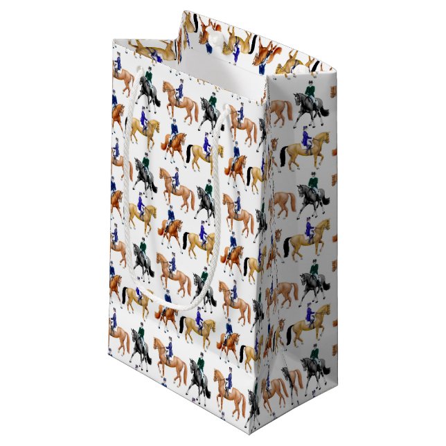 Dressage Horses and Riders Equestrian Gift Bag (Front Angled)
