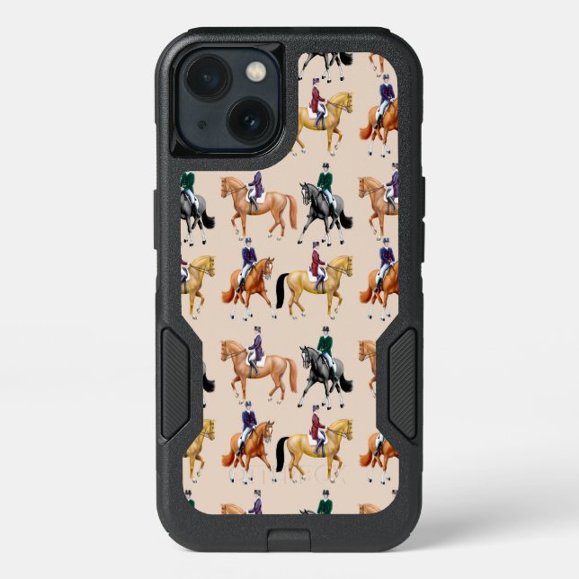 Dressage Horses Equestrian Otterbox iPhone Case (Back)