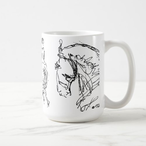 Dressage Horses Mug  Black