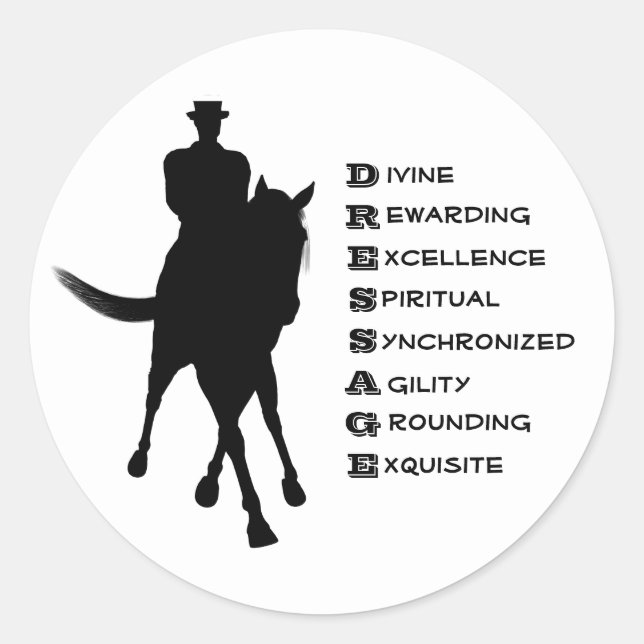 Dressage Is Horse And Rider Classic Round Sticker (Front)